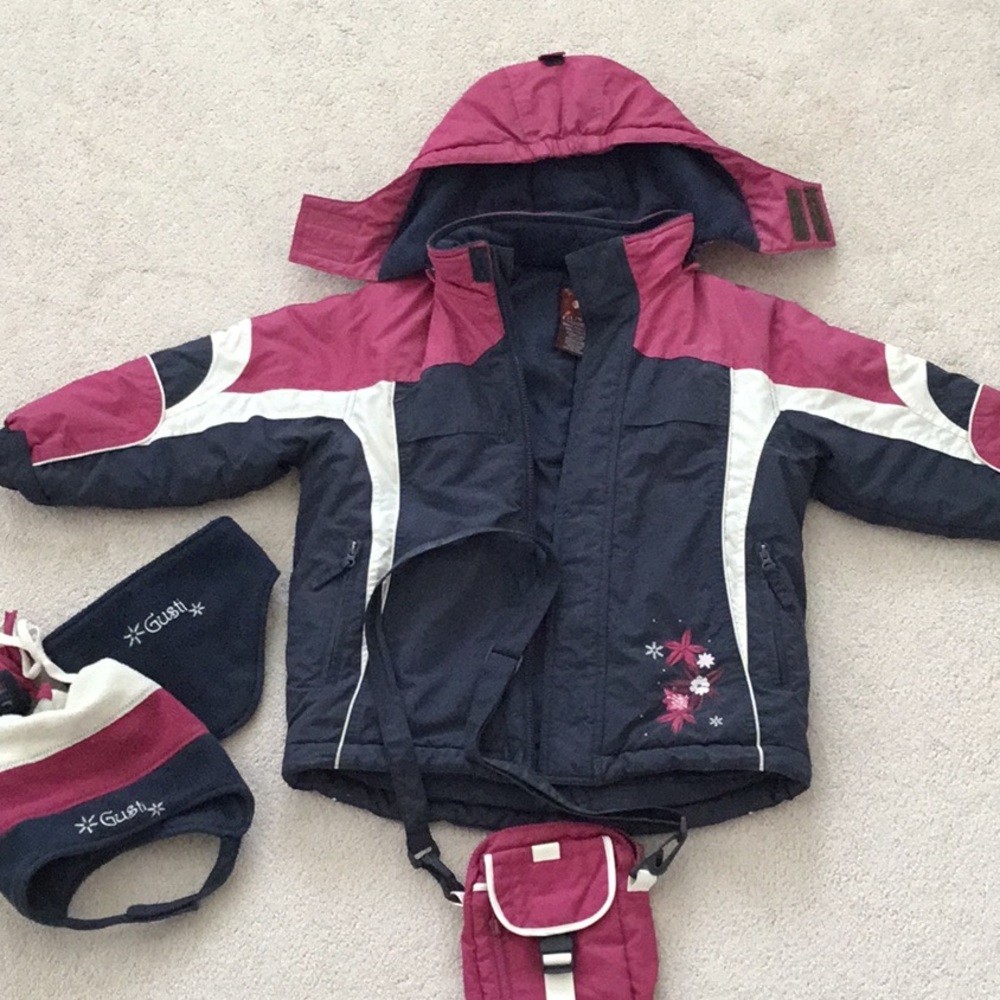 Girl’s jacket +matching hat, scarf and cute purse
